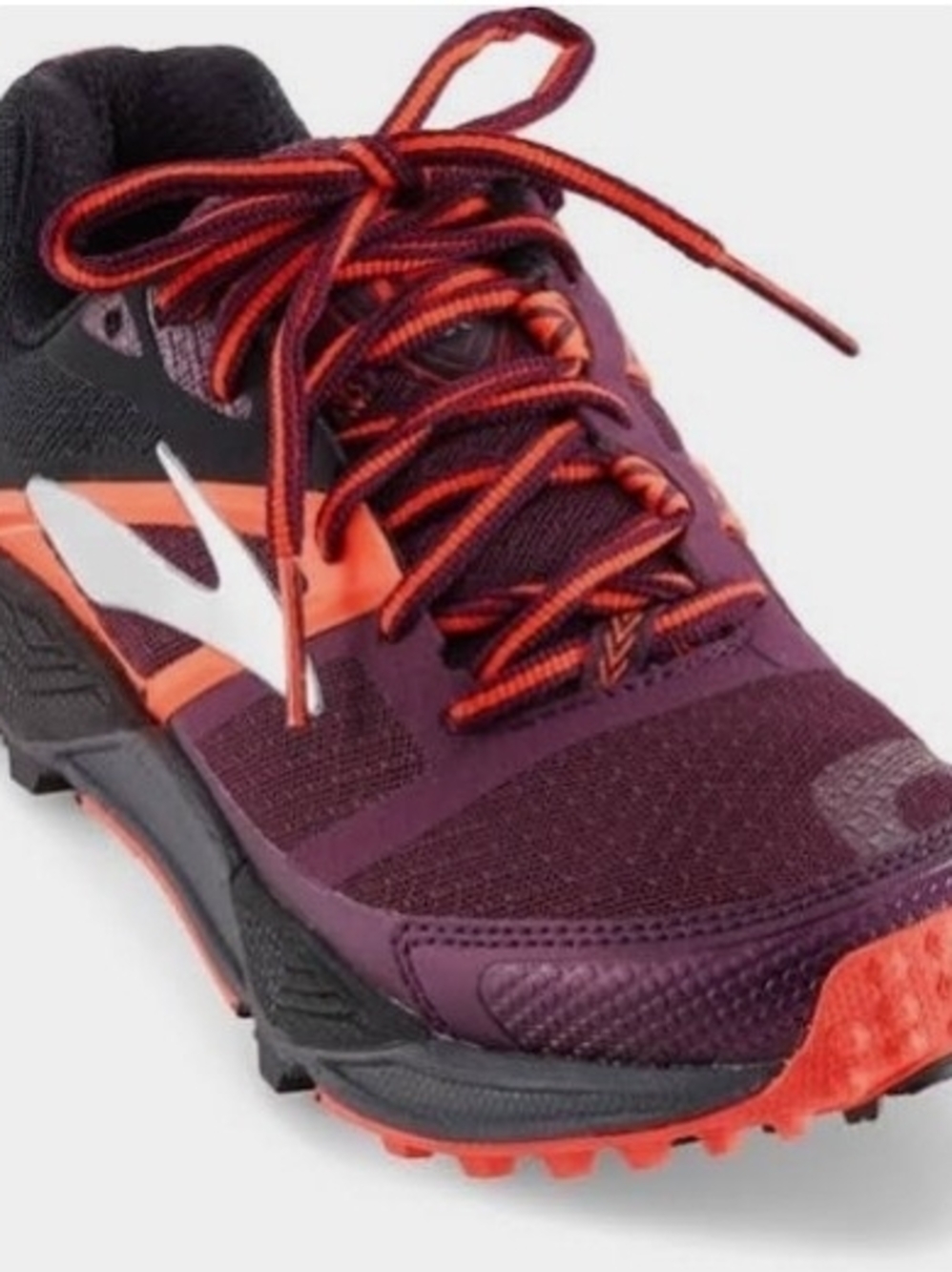 Women's Athletic Trail Shoe in Plum with Orange Accents CASCADIA